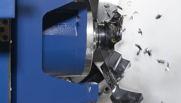Premachining of a double helical gearing